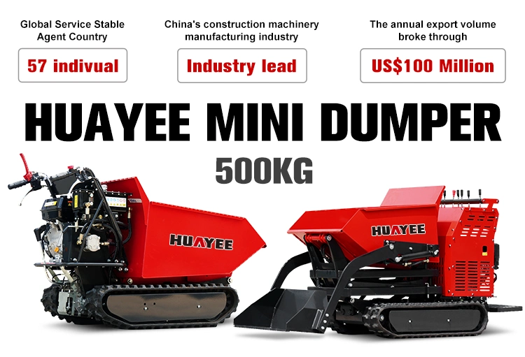 Huayee Factory All Terrain Mini Dumper Dump Truck Crawler Small Rubber Crawler Transport Truck Mini Tracked Dumper with CE