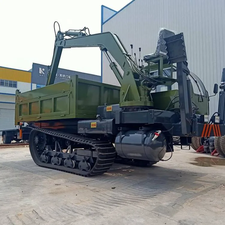 Td-10c 10ton Rubber Track Crawler Carrier with Excavator and Crane Boom